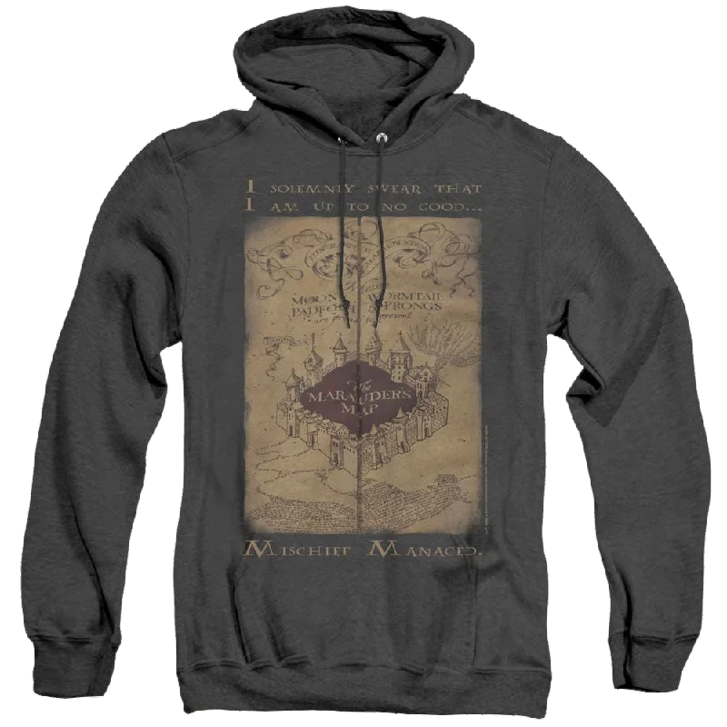 Harry Potter Marauders Map Words - Heather Pullover Hoodie Turtleneck Warm Pullover