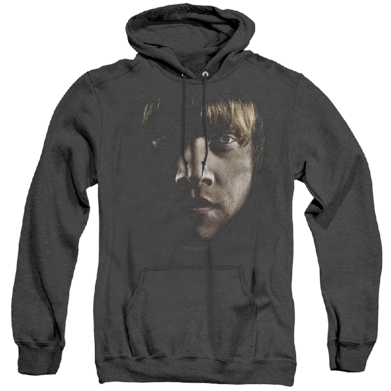 Harry Potter Ron Poster Head - Heather Pullover Hoodie Fine Merino Wool