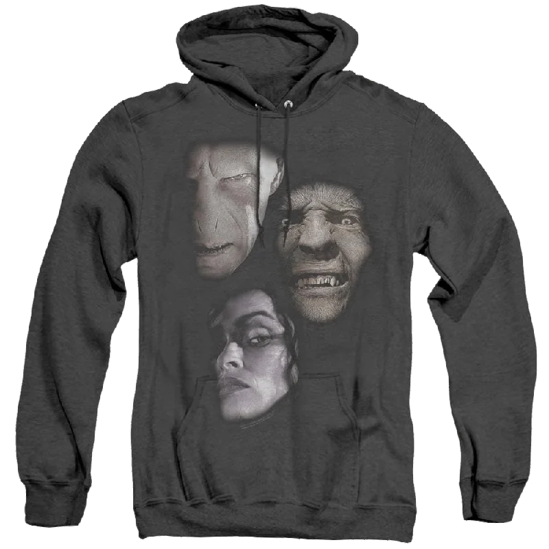 Harry Potter Villian Heads - Heather Pullover Hoodie Short Sleeve Top