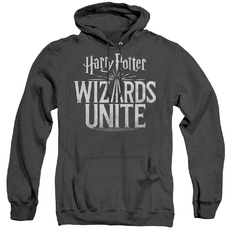 Harry Potter Wizards Unite Logo - Heather Pullover Hoodie One Shoulder Top