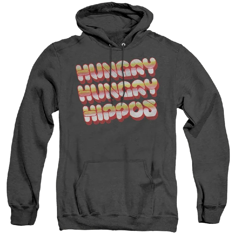 Hungry Hungry Hippos Vintage Logo - Heather Pullover Hoodie Fleece Warm Pullover