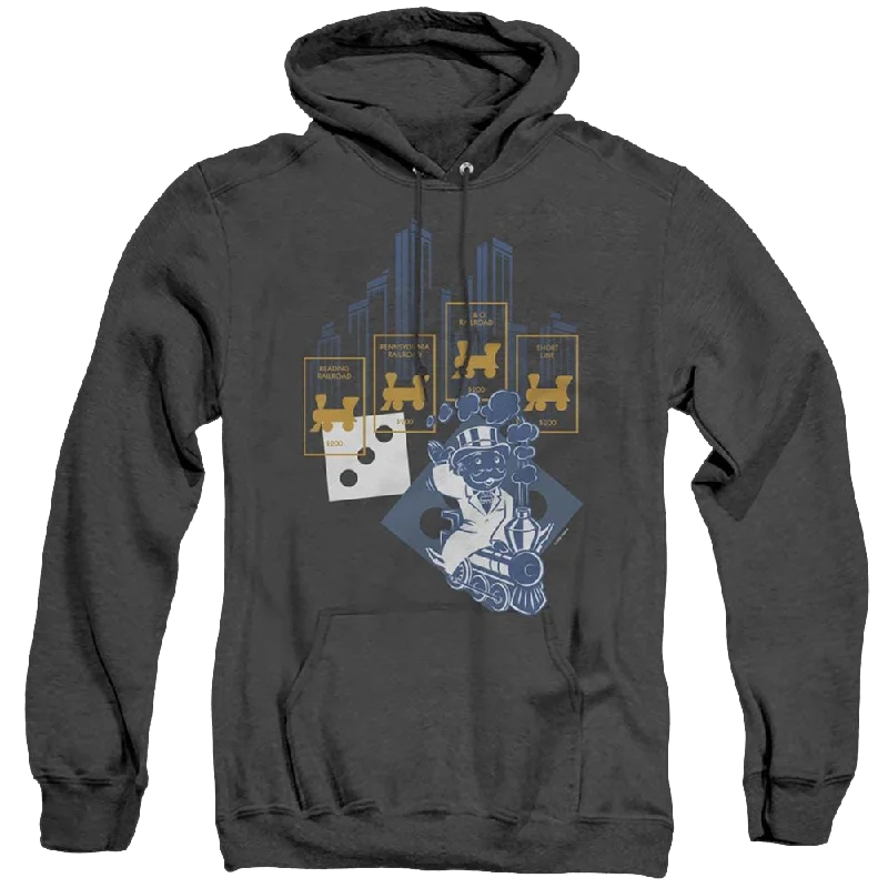 Monopoly The True Railroad Tycoon No Logo - Heather Pullover Hoodie Bolero Style Sweater Monopoly The True Railroad Tycoon No Logo - Heather Pullover Hoodie Bolero Style Sweater