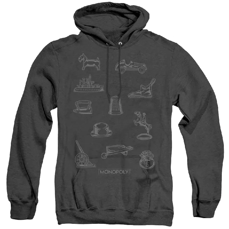 Monopoly Token - Heather Pullover Hoodie Box Sleeve Comfort