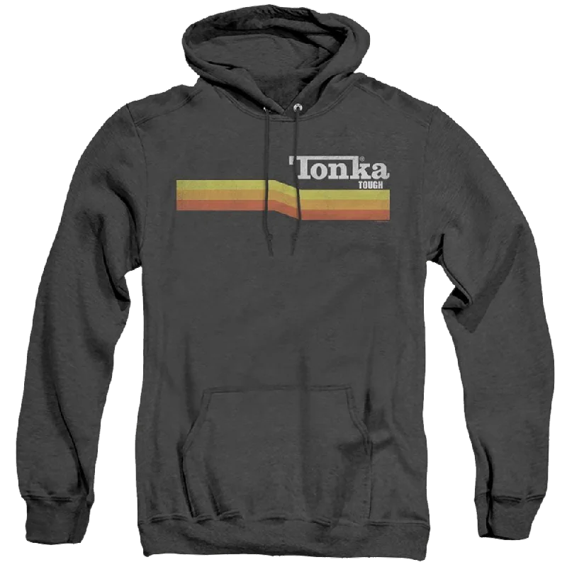 Hasbro Tonka Stripe - Heather Pullover Hoodie Asymmetrical Hem Sweater