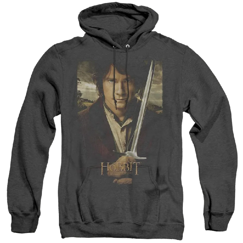 Hobbit Movie Trilogy, The Baggins Poster - Heather Pullover Hoodie Boxy Neck Sweater Hobbit Movie Trilogy, The Baggins Poster - Heather Pullover Hoodie Boxy Neck Sweater