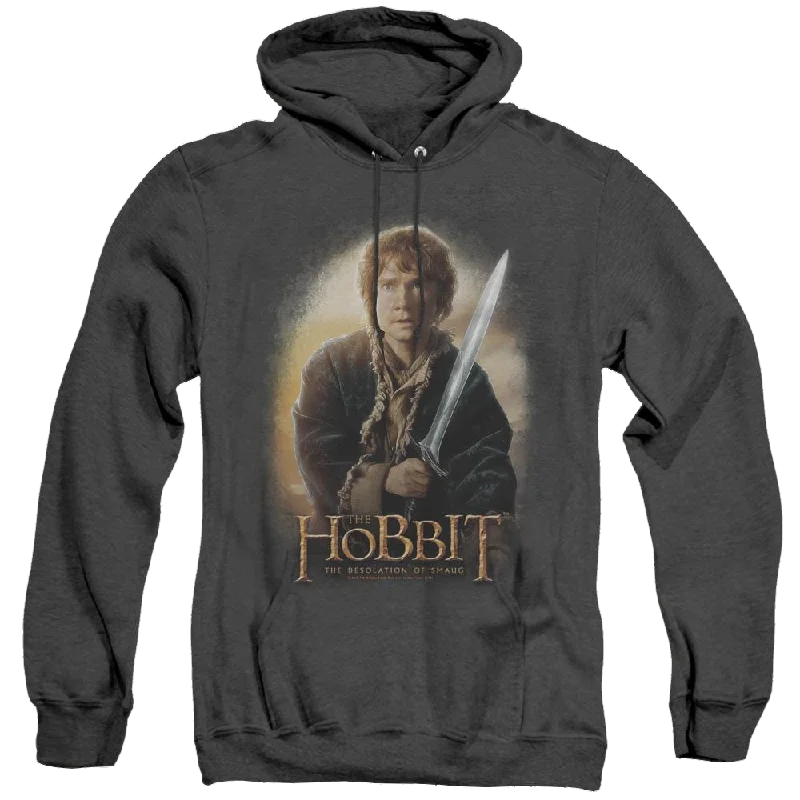 Hobbit Movie Trilogy, The Bilbo And Sting - Heather Pullover Hoodie Ruffle Sleeve Feminine Hobbit Movie Trilogy, The Bilbo And Sting - Heather Pullover Hoodie Ruffle Sleeve Feminine