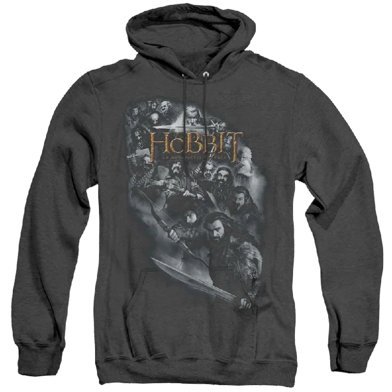 Hobbit Movie Trilogy, The Cast Of Characters - Heather Pullover Hoodie Peter Pan Collar Hobbit Movie Trilogy, The Cast Of Characters - Heather Pullover Hoodie Peter Pan Collar