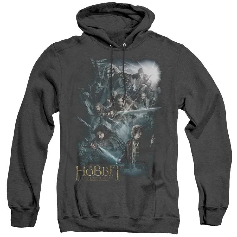 Hobbit Movie Trilogy, The Epic Adventure - Heather Pullover Hoodie Mock Neck Pullover Hobbit Movie Trilogy, The Epic Adventure - Heather Pullover Hoodie Mock Neck Pullover