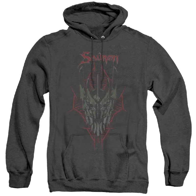 Hobbit Movie Trilogy, The Evils Helm - Heather Pullover Hoodie Lantern Sleeve Elegant Hobbit Movie Trilogy, The Evils Helm - Heather Pullover Hoodie Lantern Sleeve Elegant