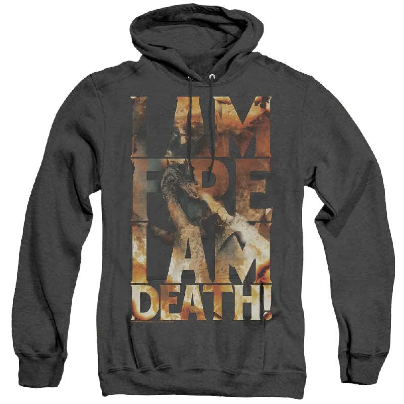 Hobbit Movie Trilogy, The I Am Fire - Heather Pullover Hoodie Gathered Sleeve Pullover Hobbit Movie Trilogy, The I Am Fire - Heather Pullover Hoodie Gathered Sleeve Pullover