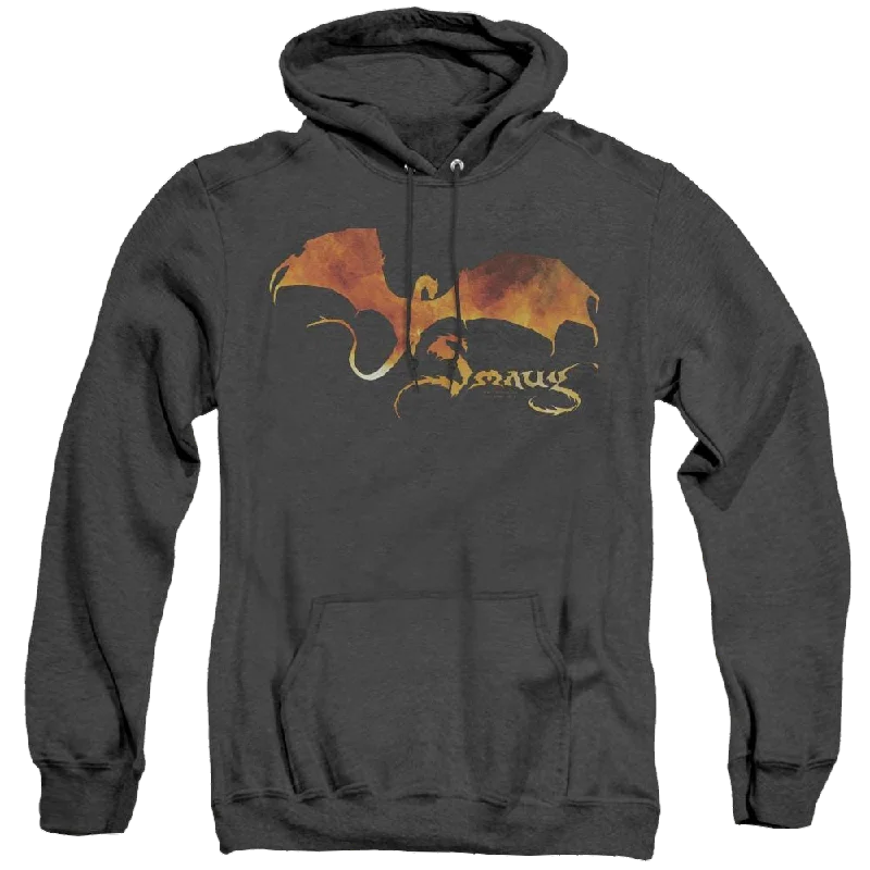 Hobbit Movie Trilogy, The Smaug On Fire - Heather Pullover Hoodie Flare Sleeve Stylish Hobbit Movie Trilogy, The Smaug On Fire - Heather Pullover Hoodie Flare Sleeve Stylish