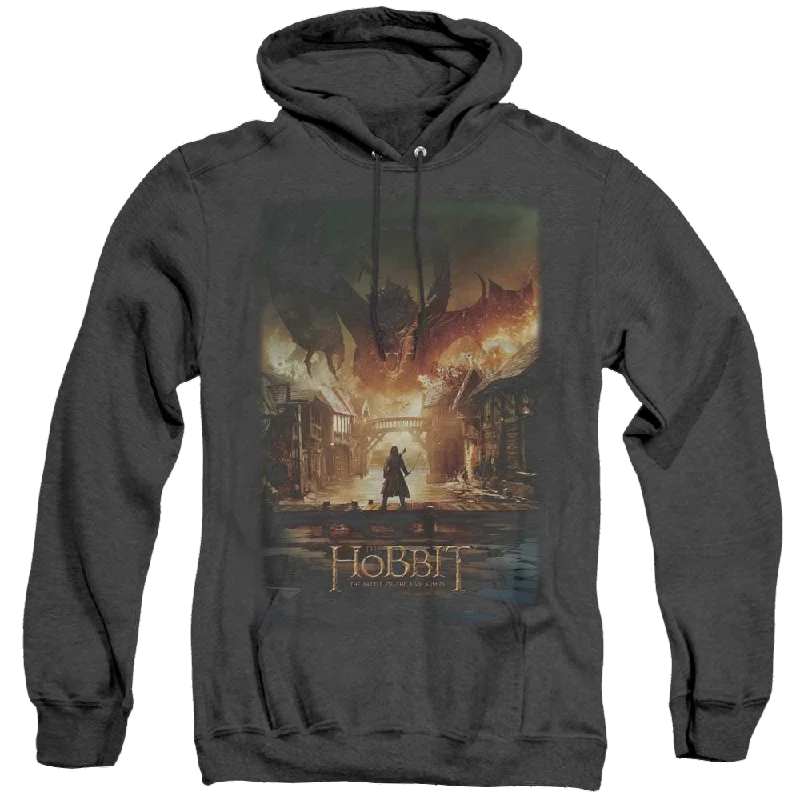 Hobbit Movie Trilogy, The Smaug Poster - Heather Pullover Hoodie Cold Shoulder Design Hobbit Movie Trilogy, The Smaug Poster - Heather Pullover Hoodie Cold Shoulder Design