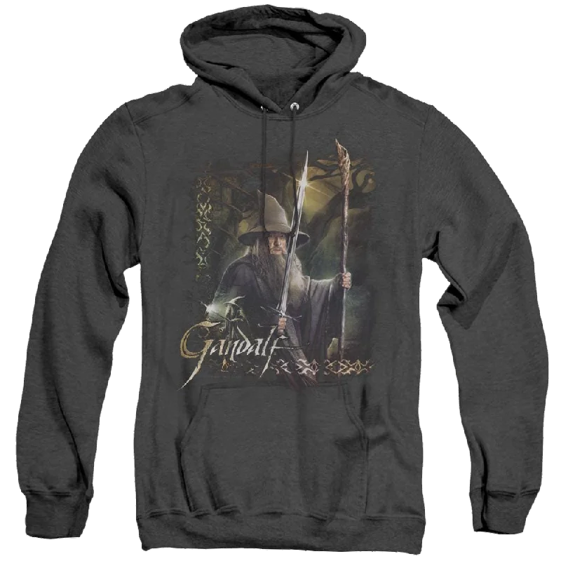 Hobbit Movie Trilogy, The Sword And Staff - Heather Pullover Hoodie Slit Sleeve Stylish Hobbit Movie Trilogy, The Sword And Staff - Heather Pullover Hoodie Slit Sleeve Stylish