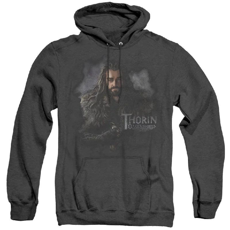 Hobbit Movie Trilogy, The Thorin Oakenshield - Heather Pullover Hoodie Open Neck Pullover Hobbit Movie Trilogy, The Thorin Oakenshield - Heather Pullover Hoodie Open Neck Pullover