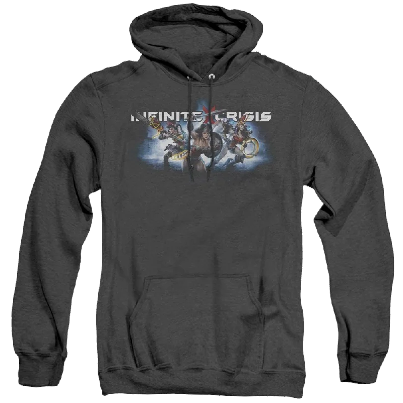 Infinite Crisis Ic Blue - Heather Pullover Hoodie Lapel Neck Sweater