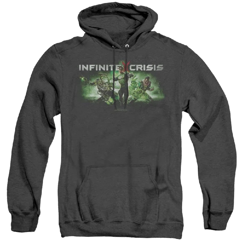 Infinite Crisis Ic Green - Heather Pullover Hoodie Mock Neck Pullover