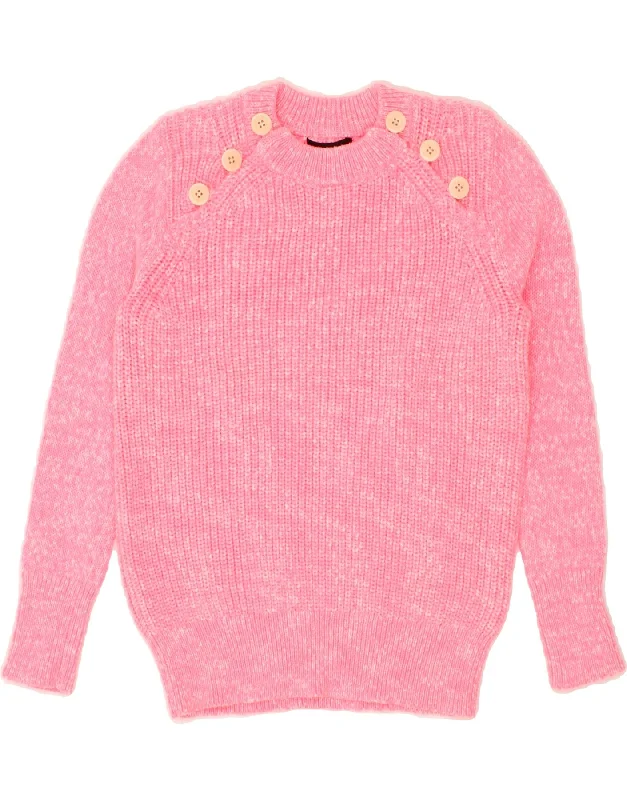 J. CREW Womens Oversized Crew Neck Jumper Sweater UK 2 2XS Pink Flecked Layered Multi-layer Single Layer J. CREW Womens Oversized Crew Neck Jumper Sweater UK 2 2XS Pink Flecked Layered Multi-layer Single Layer