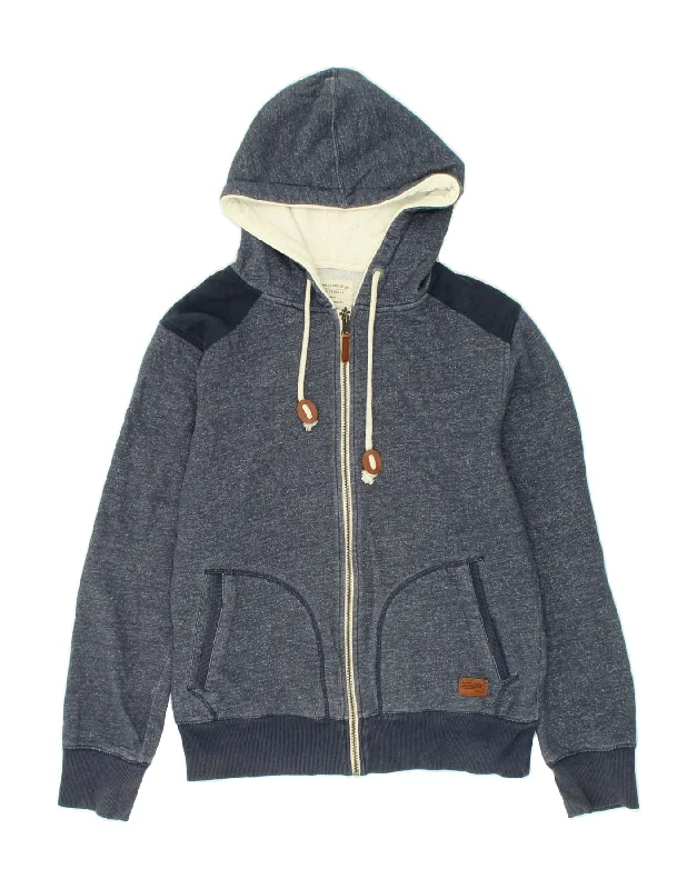 JACK & JONES Mens Zip Hoodie Sweater Medium Navy Blue Colourblock Cotton Modern Contemporary Chic JACK & JONES Mens Zip Hoodie Sweater Medium Navy Blue Colourblock Cotton Modern Contemporary Chic