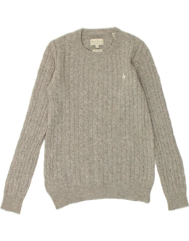 JACK WILLS Womens Boat Neck Jumper Sweater UK 10 Small Grey Merino Wool Thin Thick Dense JACK WILLS Womens Boat Neck Jumper Sweater UK 10 Small Grey Merino Wool Thin Thick Dense