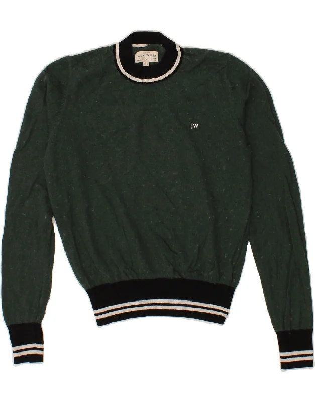 JACK WILLS Womens Crew Neck Jumper Sweater UK 10 Small Green Cotton Seamless Knitted Crochet JACK WILLS Womens Crew Neck Jumper Sweater UK 10 Small Green Cotton Seamless Knitted Crochet