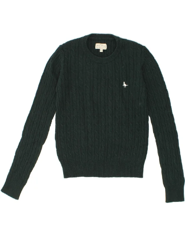 JACK WILLS Womens Crew Neck Jumper Sweater UK 6 XS Green Wool Denim Fabric Leather Fabric Suede Fabric JACK WILLS Womens Crew Neck Jumper Sweater UK 6 XS Green Wool Denim Fabric Leather Fabric Suede Fabric