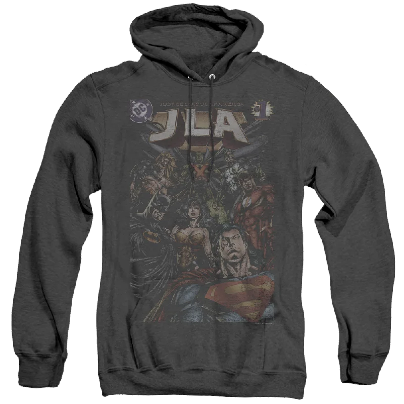 Justice League #1 Cover - Heather Pullover Hoodie Lantern Sleeve Elegant