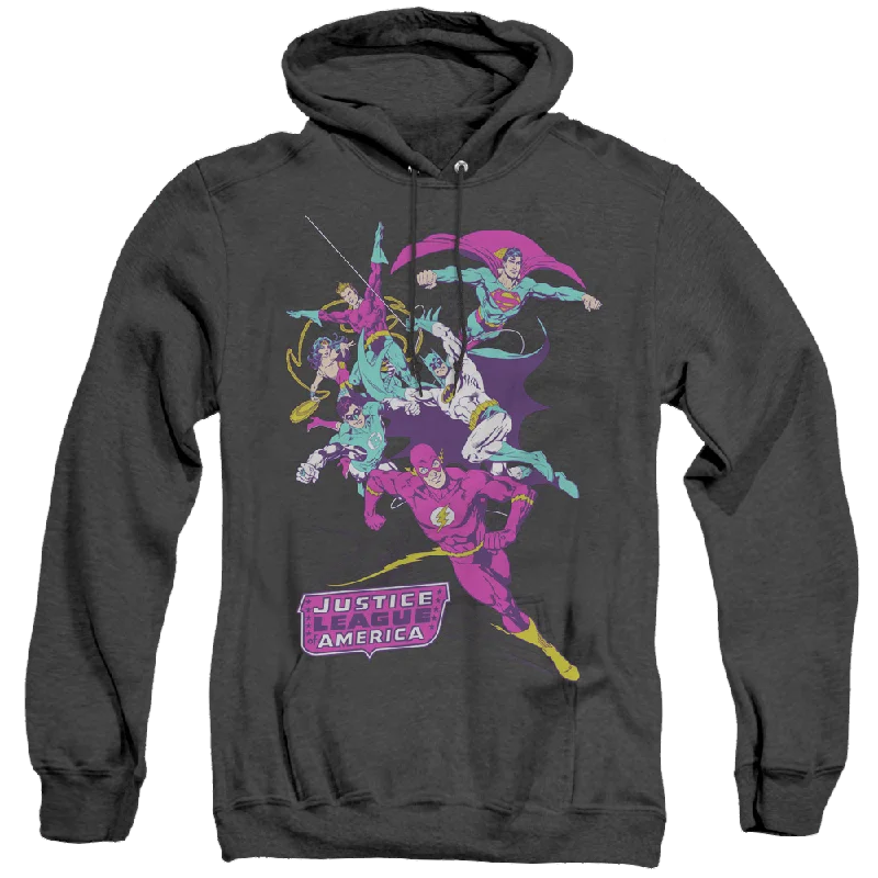 Justice League Colorful League - Heather Pullover Hoodie Surplice Neck Pullover