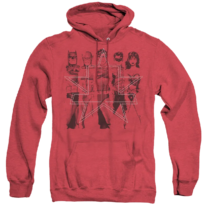 Justice League Five Stars - Heather Pullover Hoodie Asymmetrical Neck Pullover