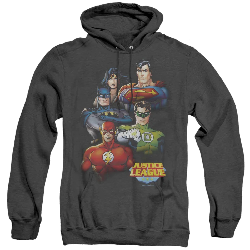 Justice League Group Portrait - Heather Pullover Hoodie Bateau Neck Pullover