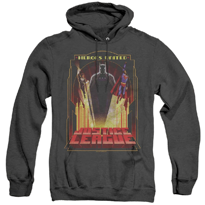 Justice League Heroes United - Heather Pullover Hoodie Crew Neck Wool