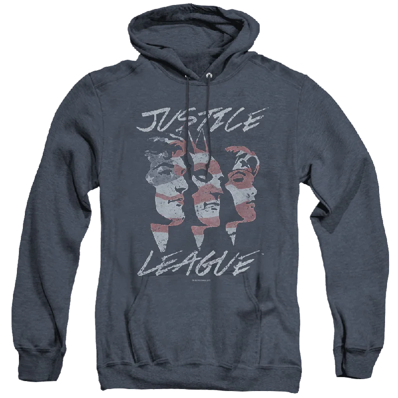 Justice League Justice For America - Heather Pullover Hoodie Square Neck Pullover