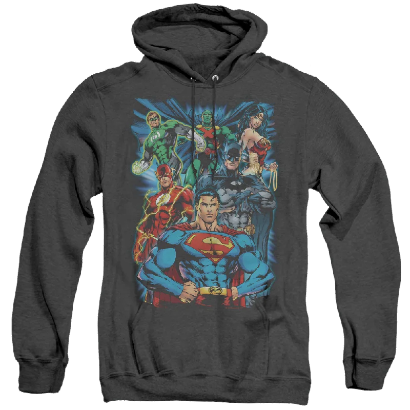 Justice League Justice Is Served - Heather Pullover Hoodie Short Sleeve Top