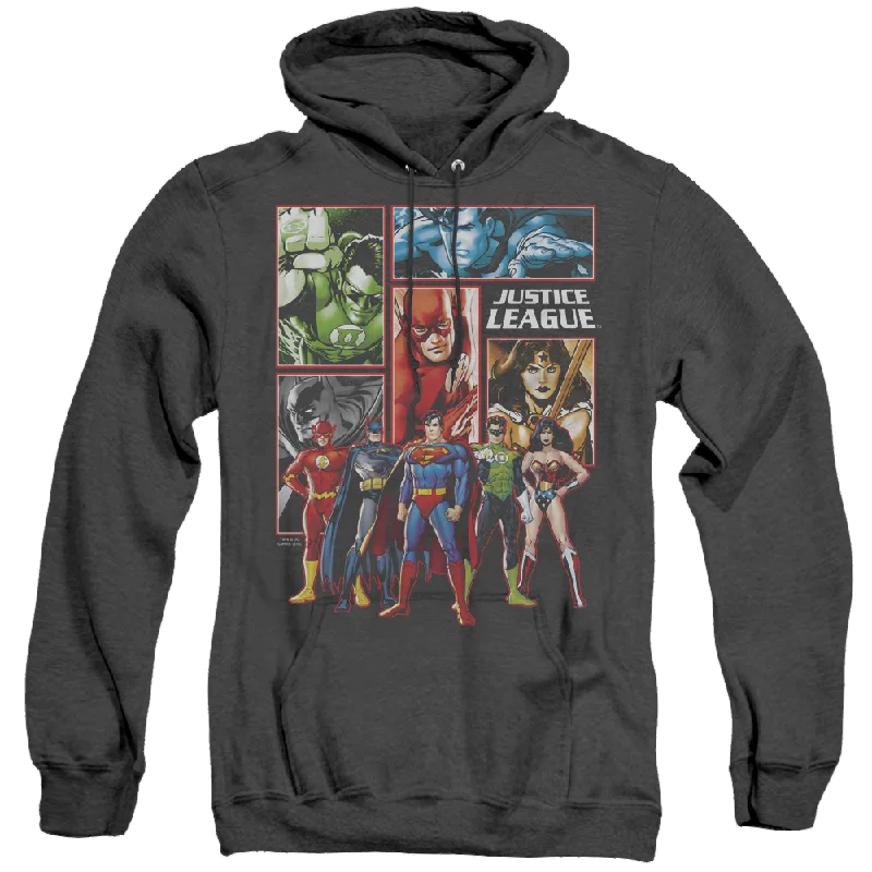 Justice League Justice League Panels - Heather Pullover Hoodie Sheath Sleeve Elegant