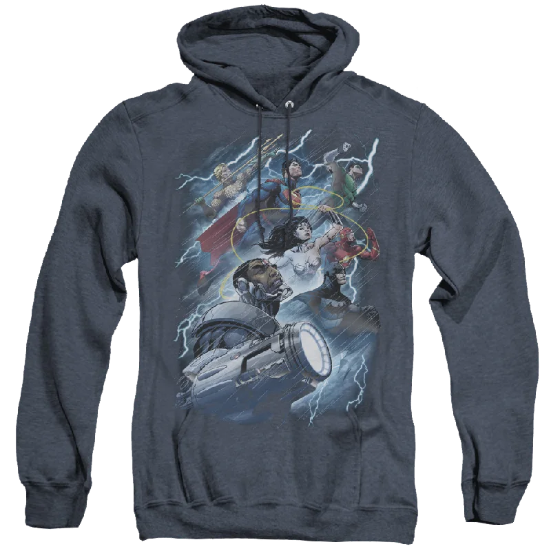 Justice League Ride The Lightening - Heather Pullover Hoodie High Neck Pullover