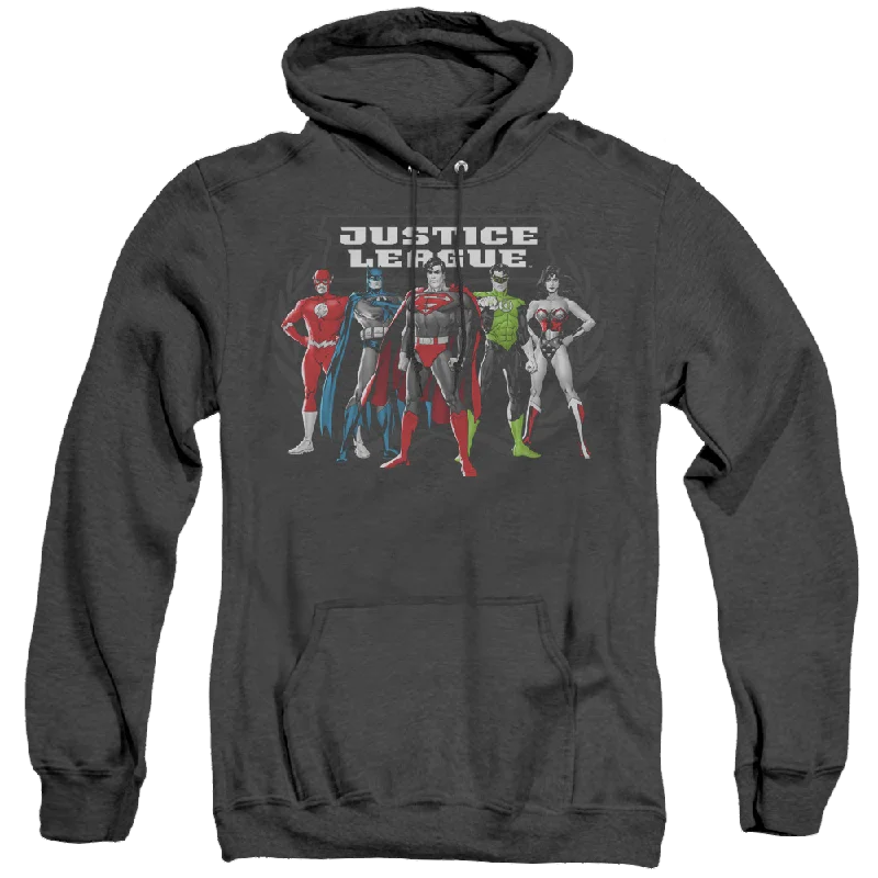 Justice League The Big Five - Heather Pullover Hoodie Slim Sleeve Pullover