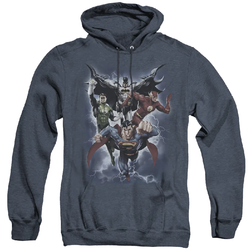 Justice League The Coming Storm - Heather Pullover Hoodie Sarouel Sleeve Pullover