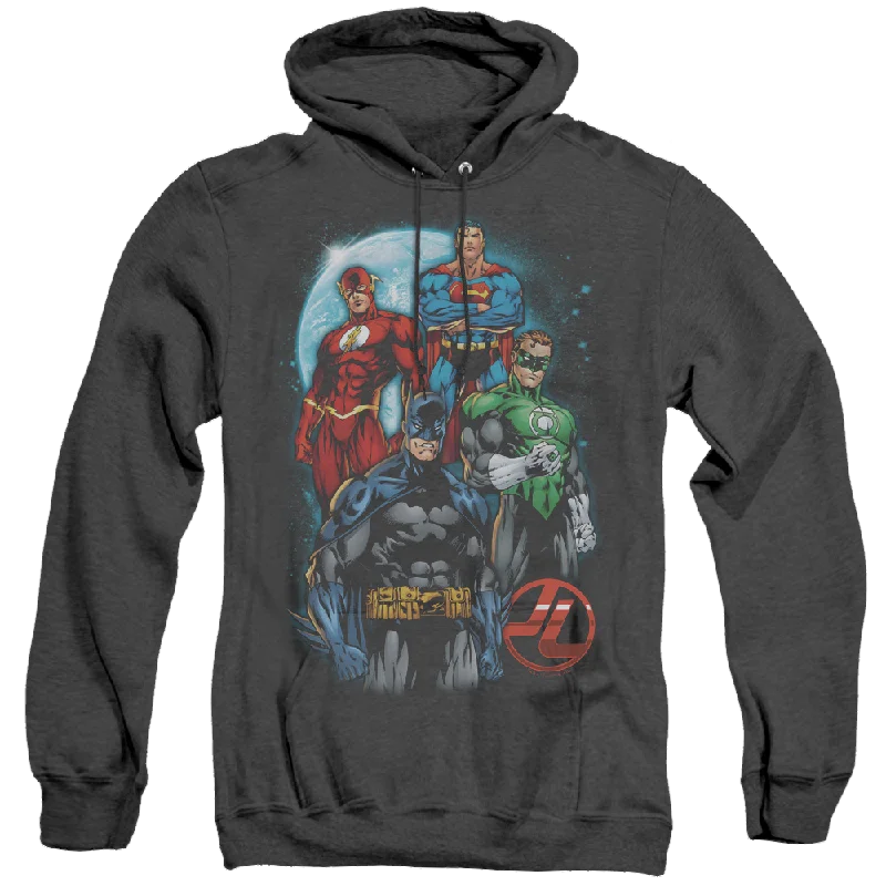 Justice League The Four - Heather Pullover Hoodie Open Front Cardigan