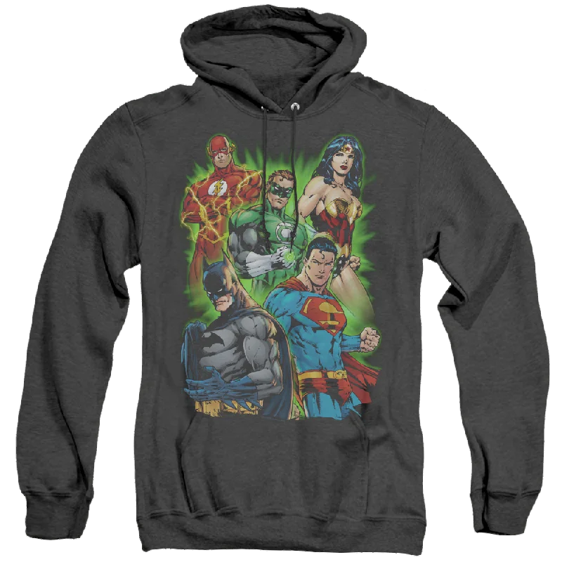 Justice League Will Power - Heather Pullover Hoodie Button Front Sweater