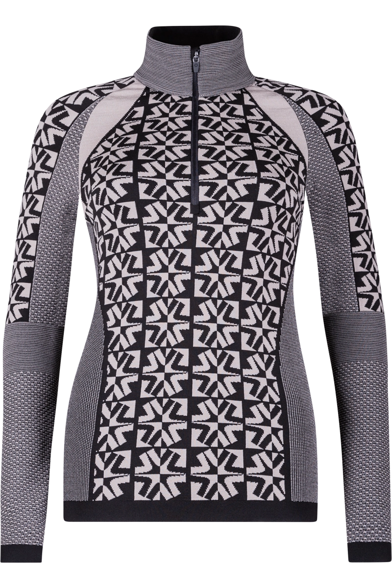 Birthe Half-Zip Sweater Beaded Sweater Sequined Faux Fur