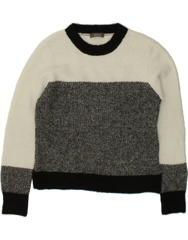OASIS Womens Crew Neck Jumper Sweater UK 14 Medium Grey Colourblock Chenille Fabric Brocade Fabric Lace Fabric OASIS Womens Crew Neck Jumper Sweater UK 14 Medium Grey Colourblock Chenille Fabric Brocade Fabric Lace Fabric