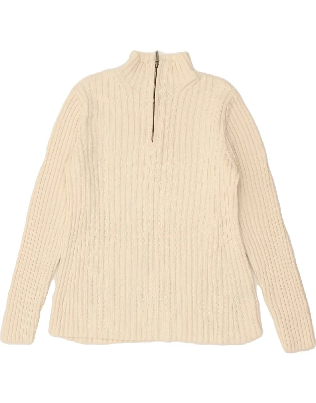 RALPH LAUREN Womens Petite Zip Neck Jumper Sweater UK 14 Medium Beige Velvet Chenille Corduroy RALPH LAUREN Womens Petite Zip Neck Jumper Sweater UK 14 Medium Beige Velvet Chenille Corduroy