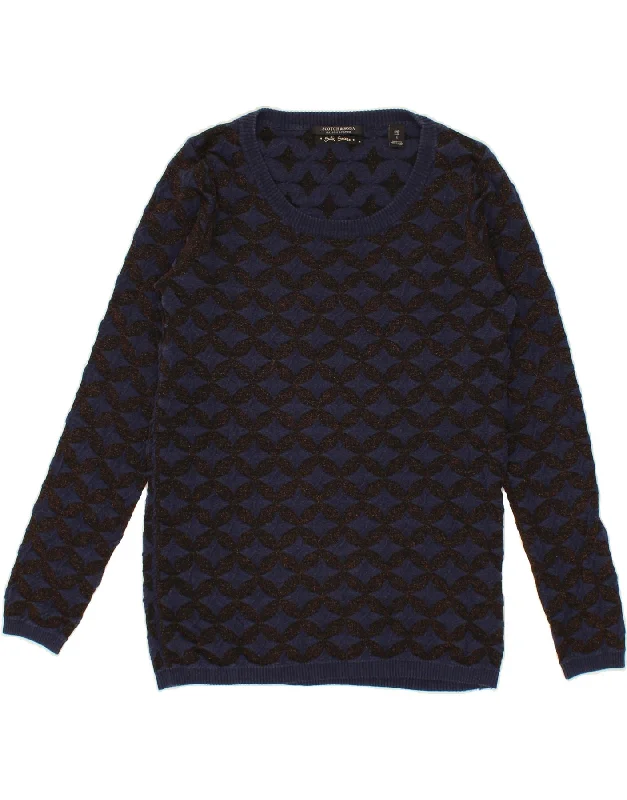 SCOTCH & SODA Womens Boat Neck Jumper Sweater UK 12 Medium Navy Blue Cashmere Blend Cotton Blend Poly Blend SCOTCH & SODA Womens Boat Neck Jumper Sweater UK 12 Medium Navy Blue Cashmere Blend Cotton Blend Poly Blend