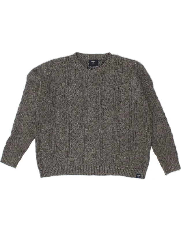 SUPERDRY Womens Oversized Boat Neck Jumper Sweater UK 12 Medium Grey Fitted Loose Oversized SUPERDRY Womens Oversized Boat Neck Jumper Sweater UK 12 Medium Grey Fitted Loose Oversized