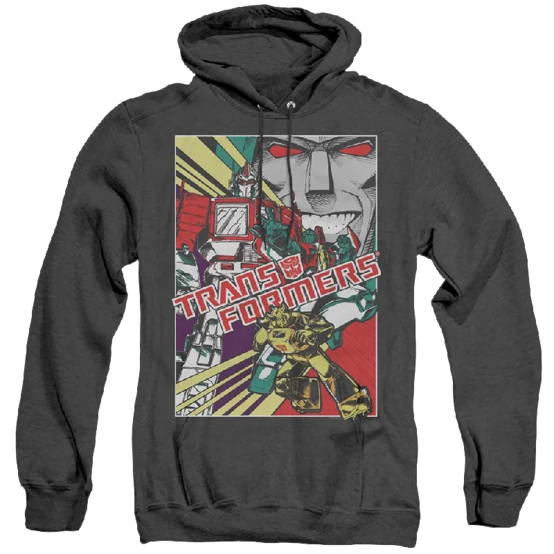 Transformers Comic Poster - Heather Pullover Hoodie Leg Sleeve Comfort