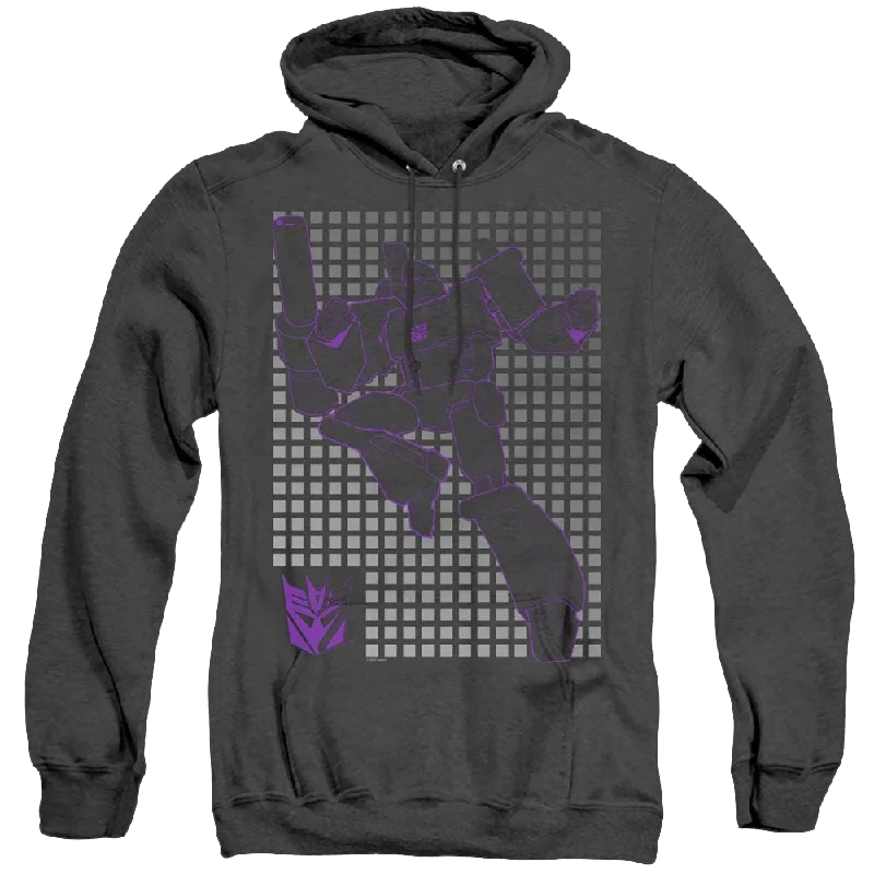 Transformers Megatron Grid - Heather Pullover Hoodie Over Sleeve Pullover