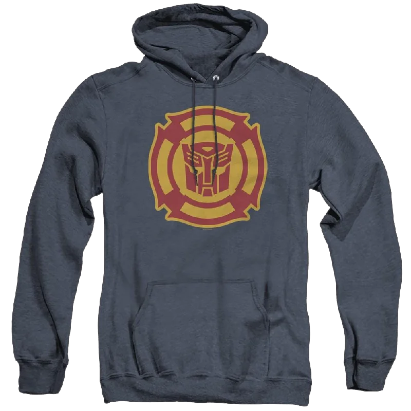 Transformers Rescue Bots Logo - Heather Pullover Hoodie Three Quarter Sleeve