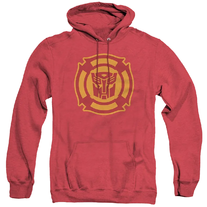 Transformers Rescue Bots Logo - Heather Pullover Hoodie Spaghetti Sleeve Top