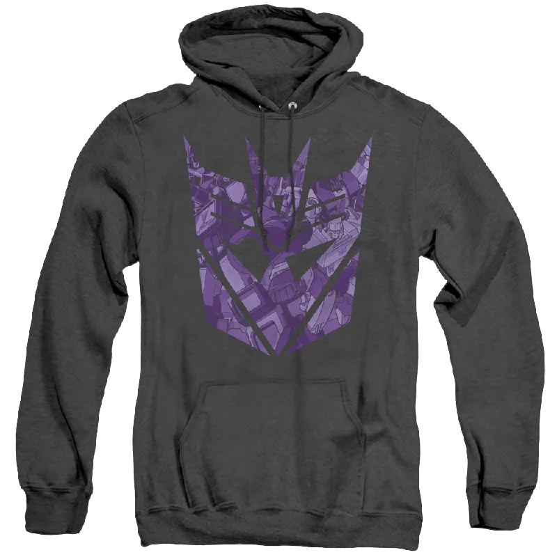 Transformers Tonal Decepticon - Heather Pullover Hoodie Long Bell Sleeve