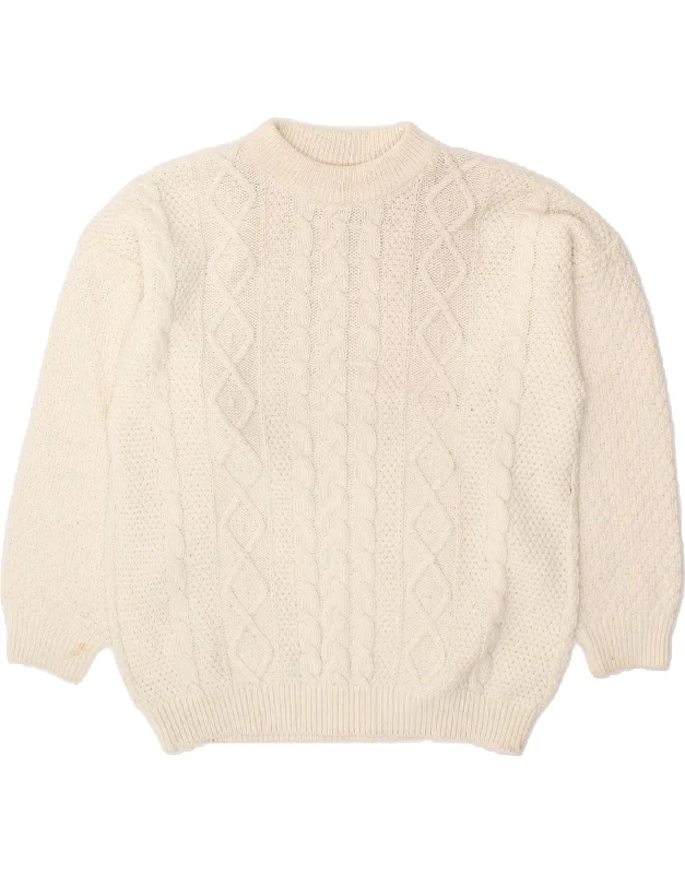 VINTAGE Womens Crew Neck Jumper Sweater UK 20 2XL White Terry Blend Velvet Blend Canvas Blend VINTAGE Womens Crew Neck Jumper Sweater UK 20 2XL White Terry Blend Velvet Blend Canvas Blend