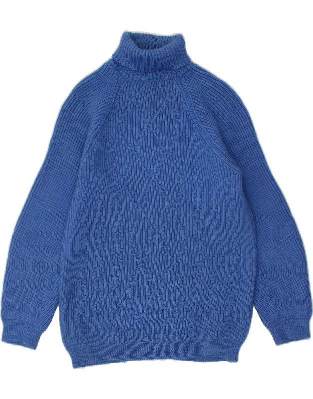 VINTAGE Womens Roll Neck Jumper Sweater UK 16 Large Blue Faux Fur Fabric Real Fur Fabric Shearling Fabric VINTAGE Womens Roll Neck Jumper Sweater UK 16 Large Blue Faux Fur Fabric Real Fur Fabric Shearling Fabric